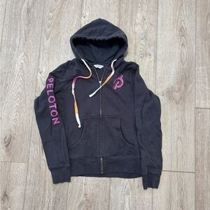 Peloton Charcoal Hoodie with Pink Accents